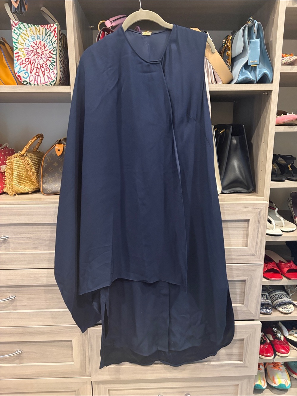Adam Lippes Navy Blue Midi Dress